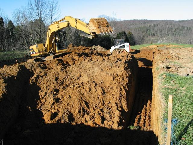 Garage being dug