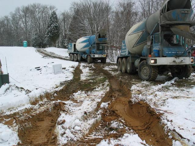 Slightly muddy on pour day.