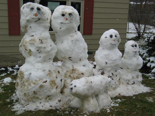 Snow family with Jack the dog