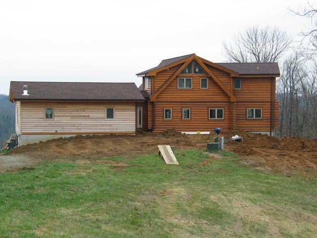 Lots of trenching needed for downspouts to cistern.